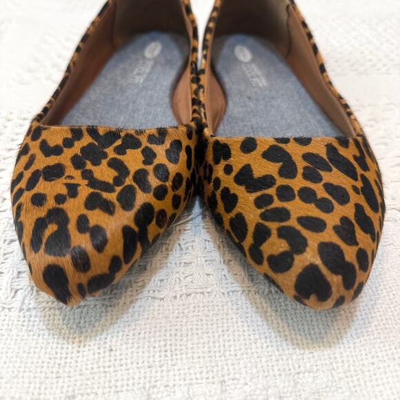 Dr. Scholl's 9.5W Really leopard Memory Foam Cool Fit calf hair flats 3002 - Picture 4 of 9